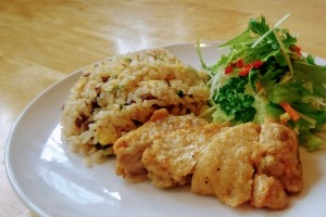 ぼっかけチャーハン＆チキンステーキ(横)